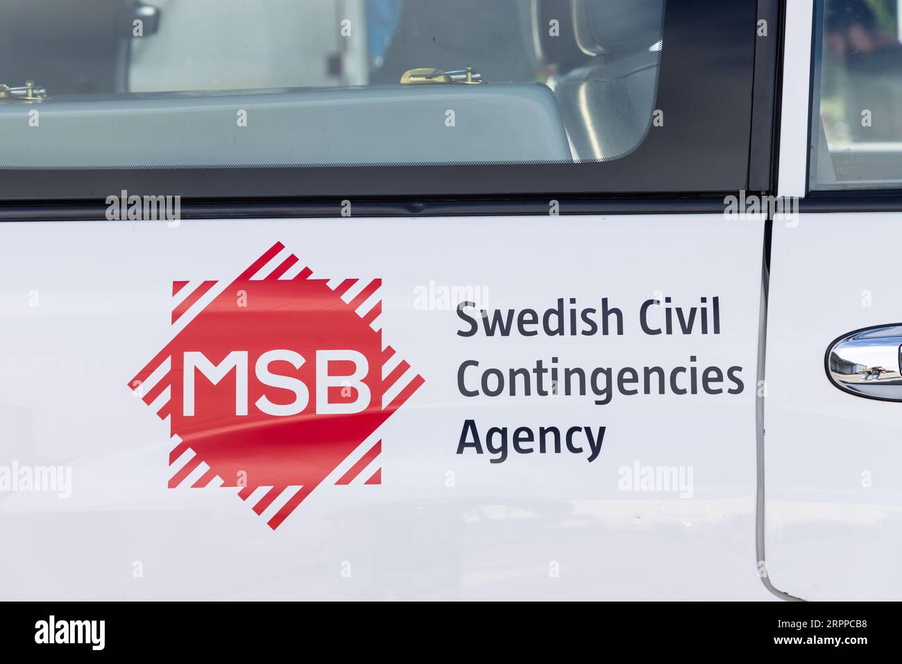 Swedish Civil Contingencies Agency (In swedish MSB, Myndigheten för samhällsskydd och beredskap) at Örebro airport day, Örebro, Sweden. Stock Photo
