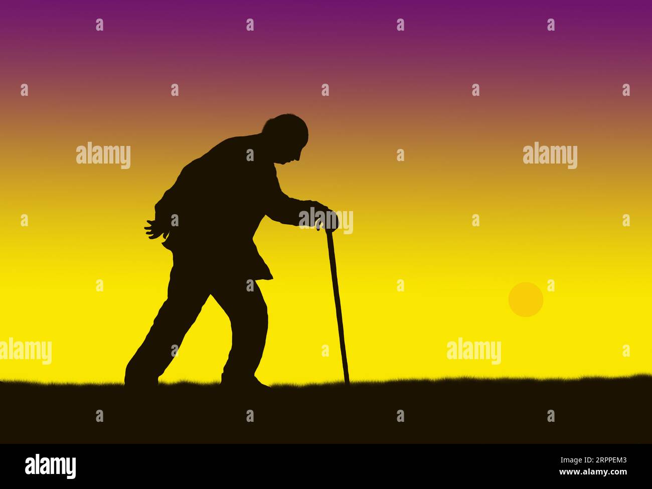 Old Man Walker Silhouette
