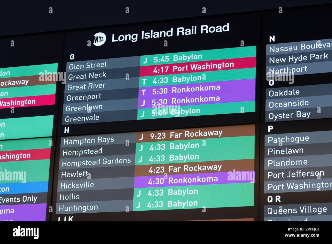 New York, New York, USA. 4th Sep, 2023. Time tables and schedules for