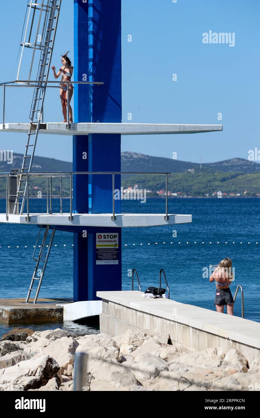 Zadar, Croatia. 05th Sep, 2023. A woman pose for a picture at Zadar