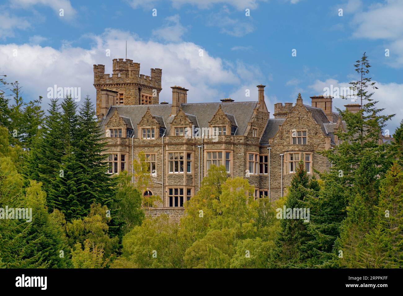 Carbisdale Castle Kyle of Sutherland Scotland the building and trees in