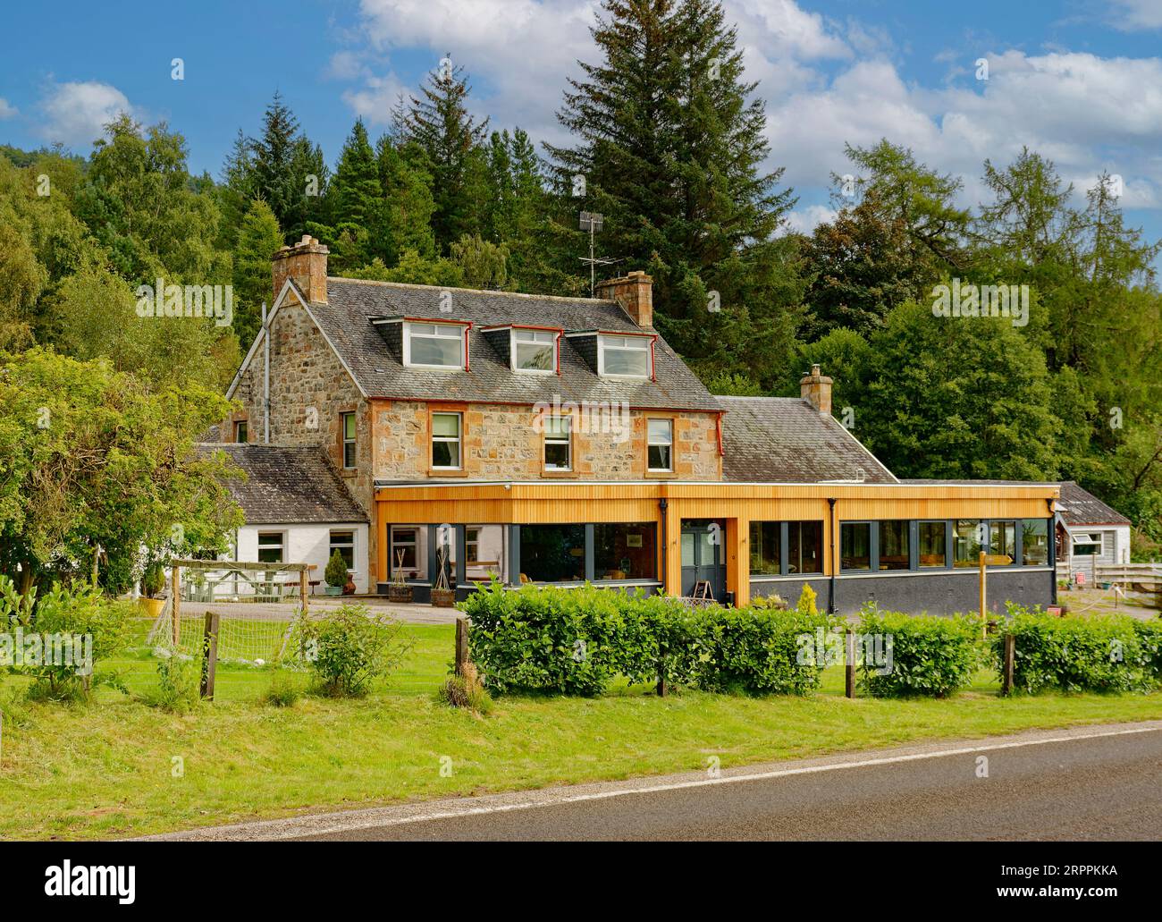 Kyle of Sutherland Scotland the Invershin Hotel and Bunkhouse in late