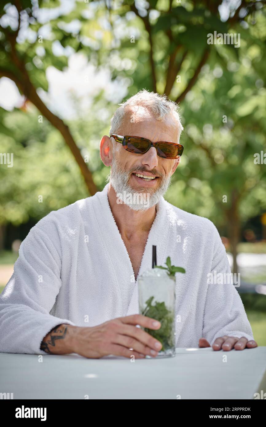 Man in robe enjoying hi-res stock photography and images - Alamy