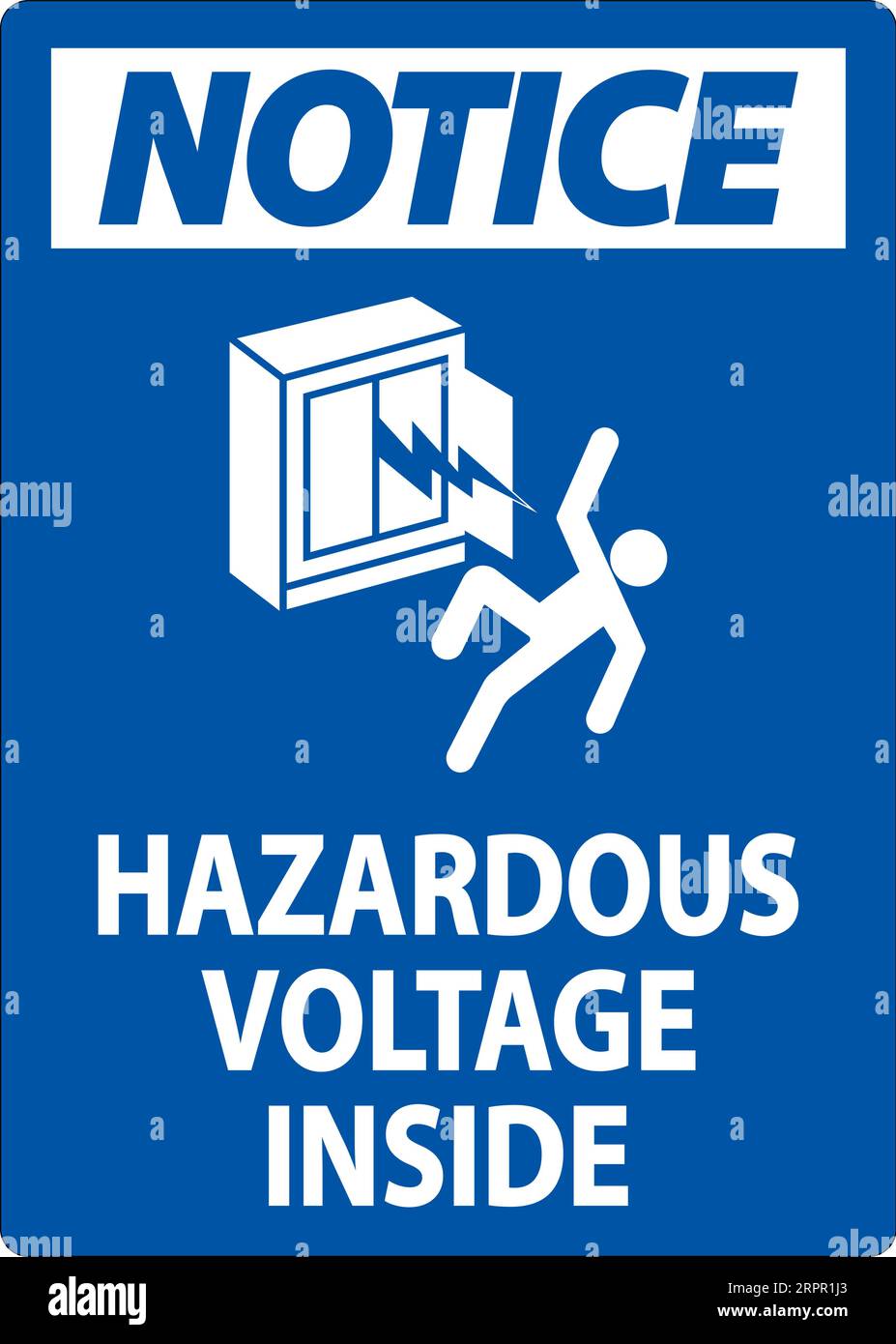 Notice Sign Hazardous Voltage Inside Stock Vector