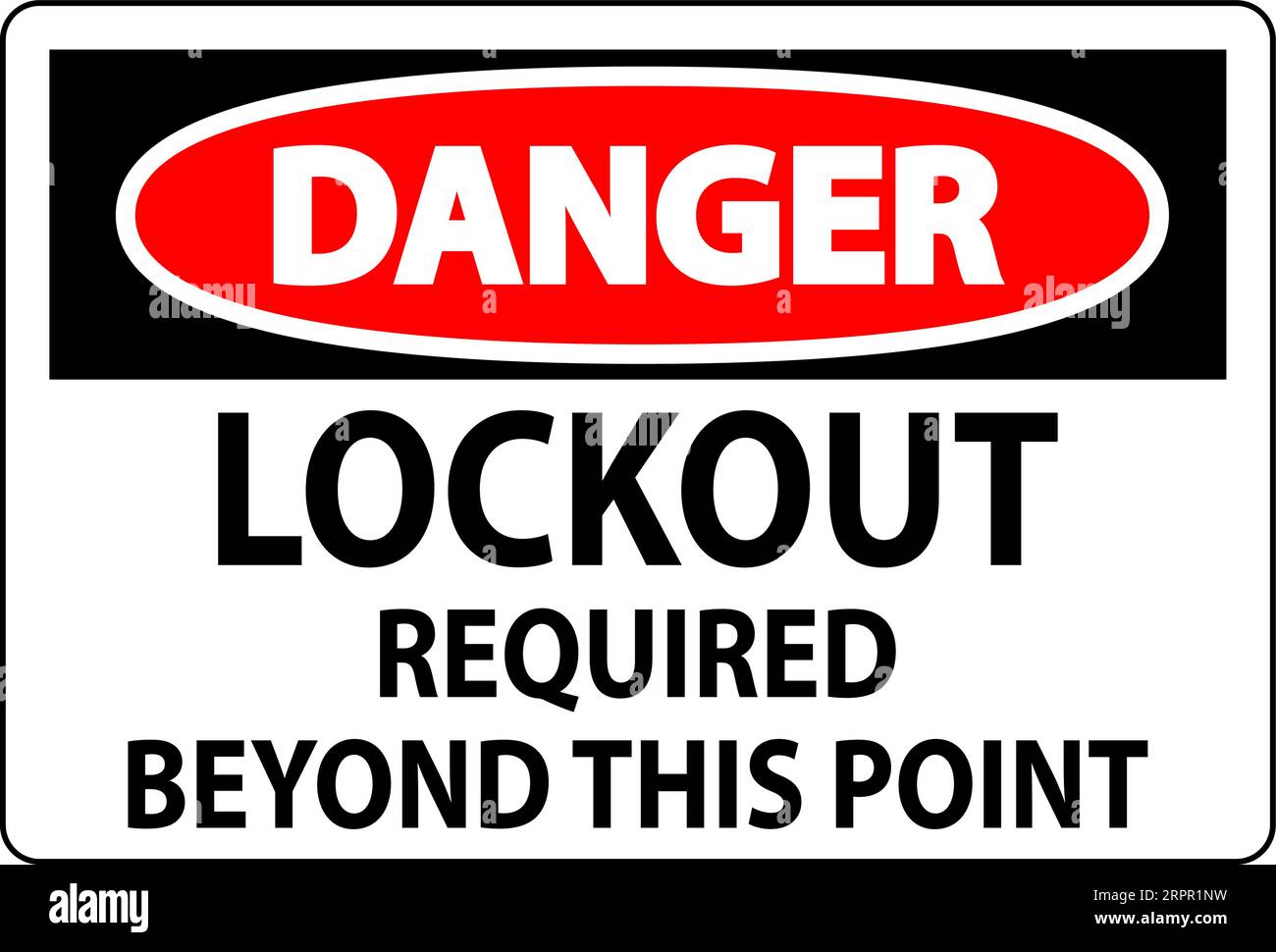 Danger Sign, Lockout Required Beyond This Point Stock Vector Image ...