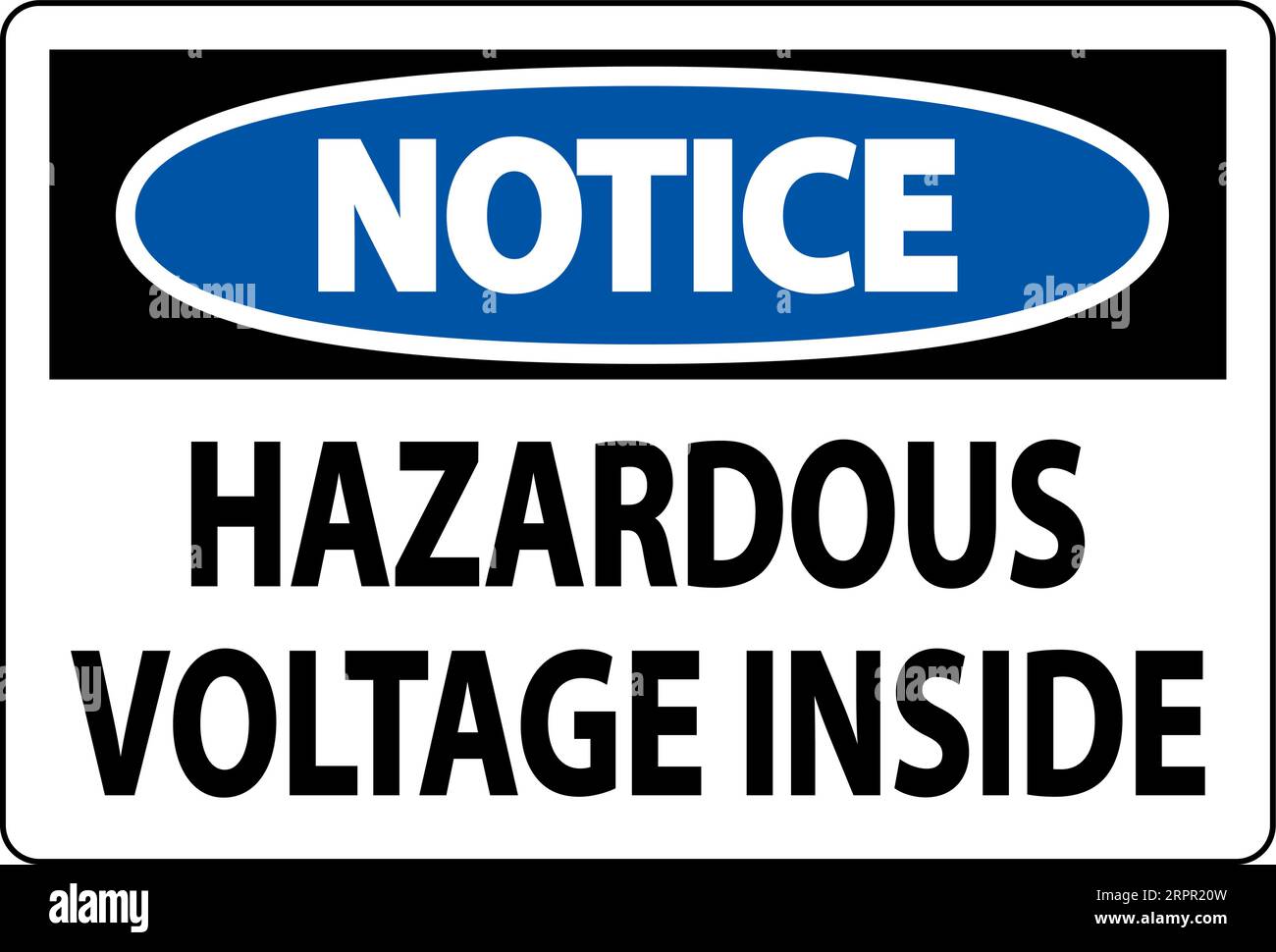Notice Sign Hazardous Voltage Inside Stock Vector