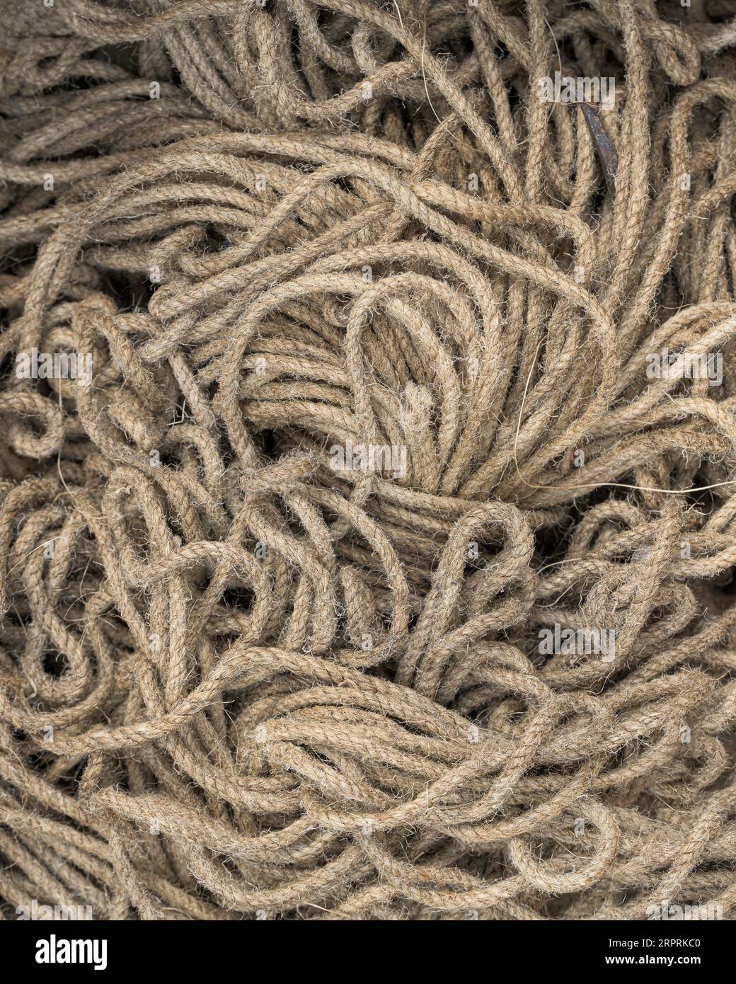 Close up of a pile of brown yarn Stock Photo