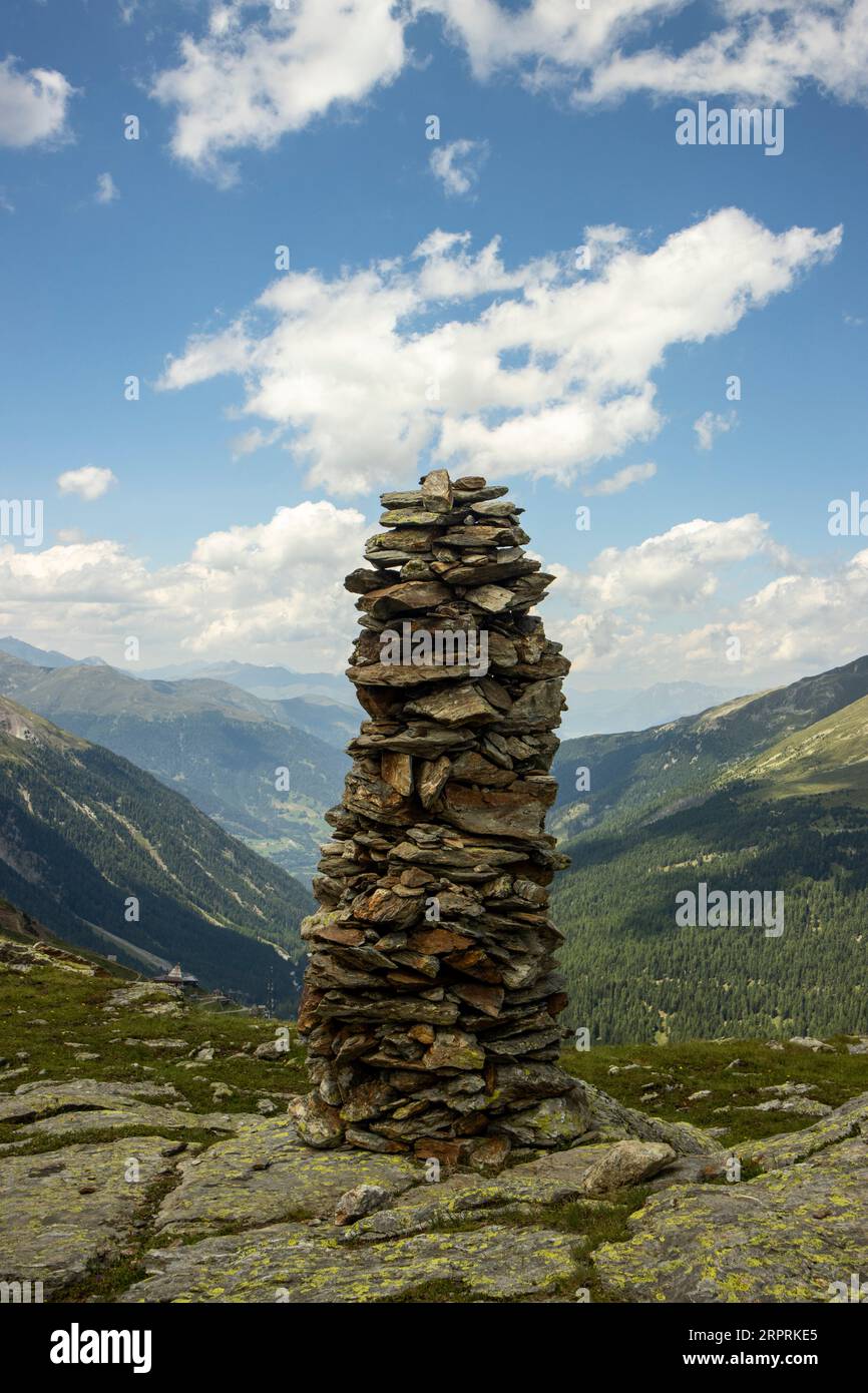 cairn in the italian mountains Stock Photo