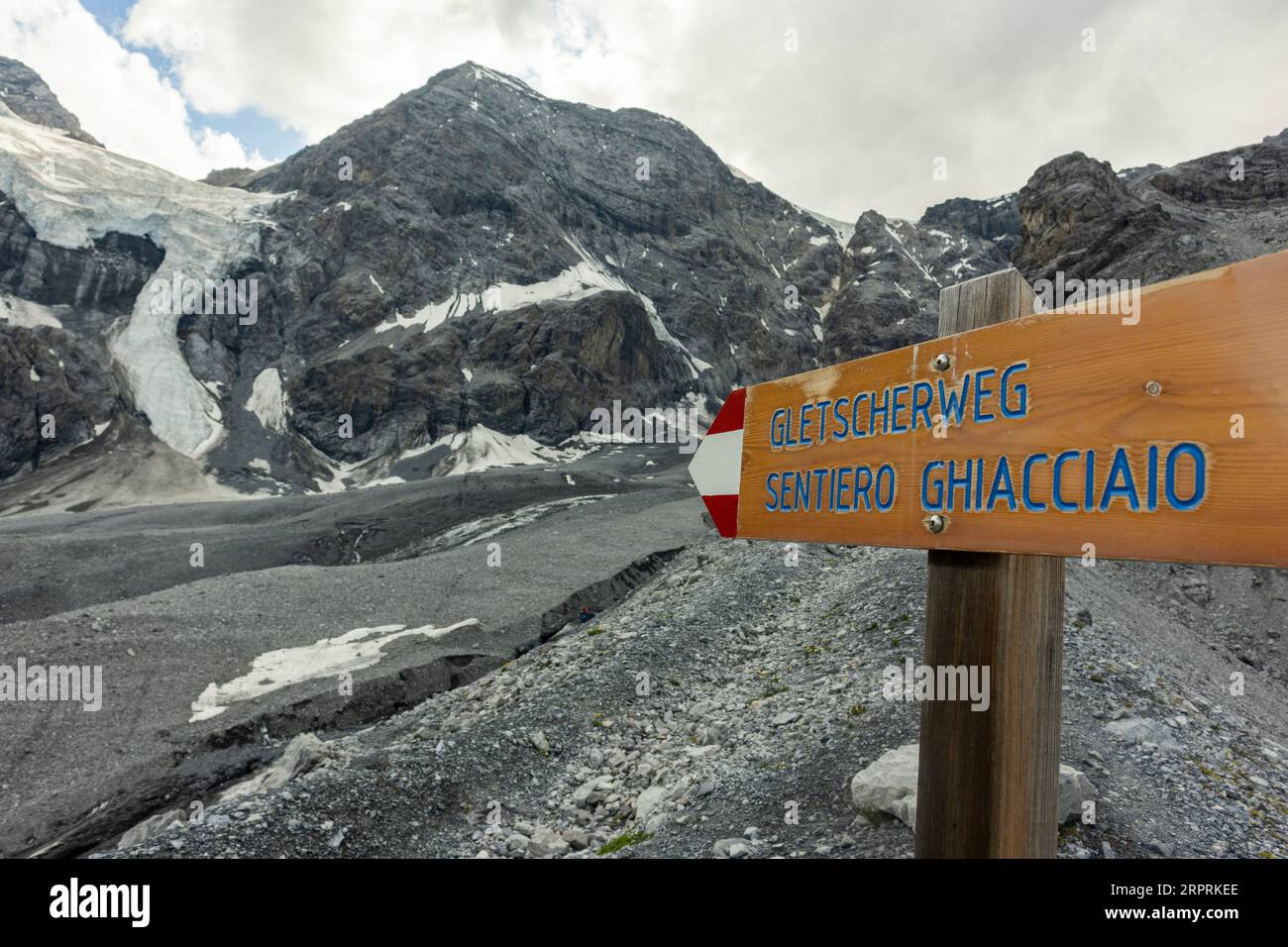 glacier on koenigsspitze mountain in the italian alps Stock Photo