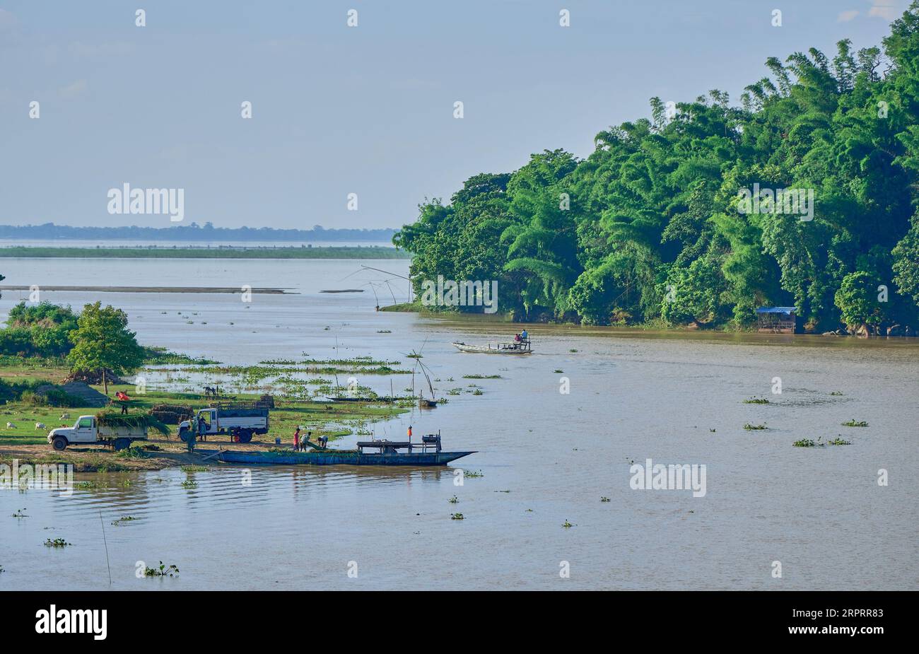 Rural waterways in Assam Stock Photo