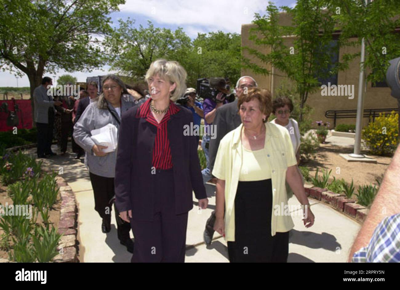 Secretary Gale Norton, left, touring Isleta Elementary School, Isleta