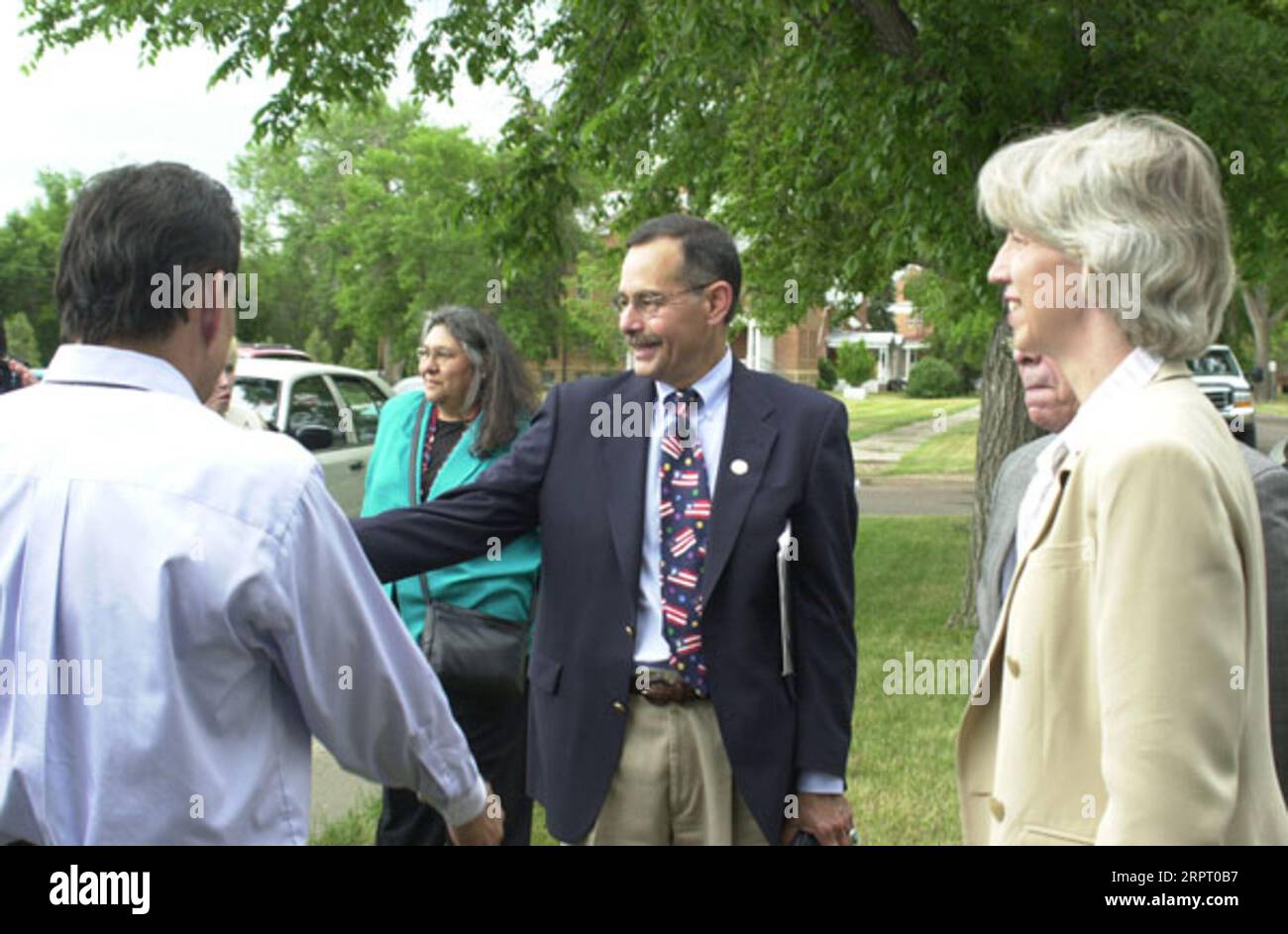 Secretary Gale Norton, far right, arriving for tour of the United Tribes Technical College in