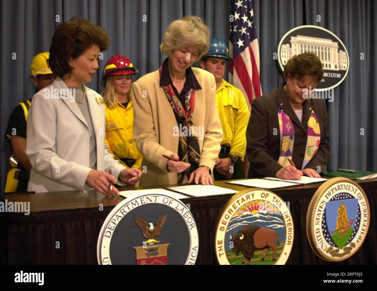 Labor Secretary Elaine Chao, Interior Secretary Gale Norton