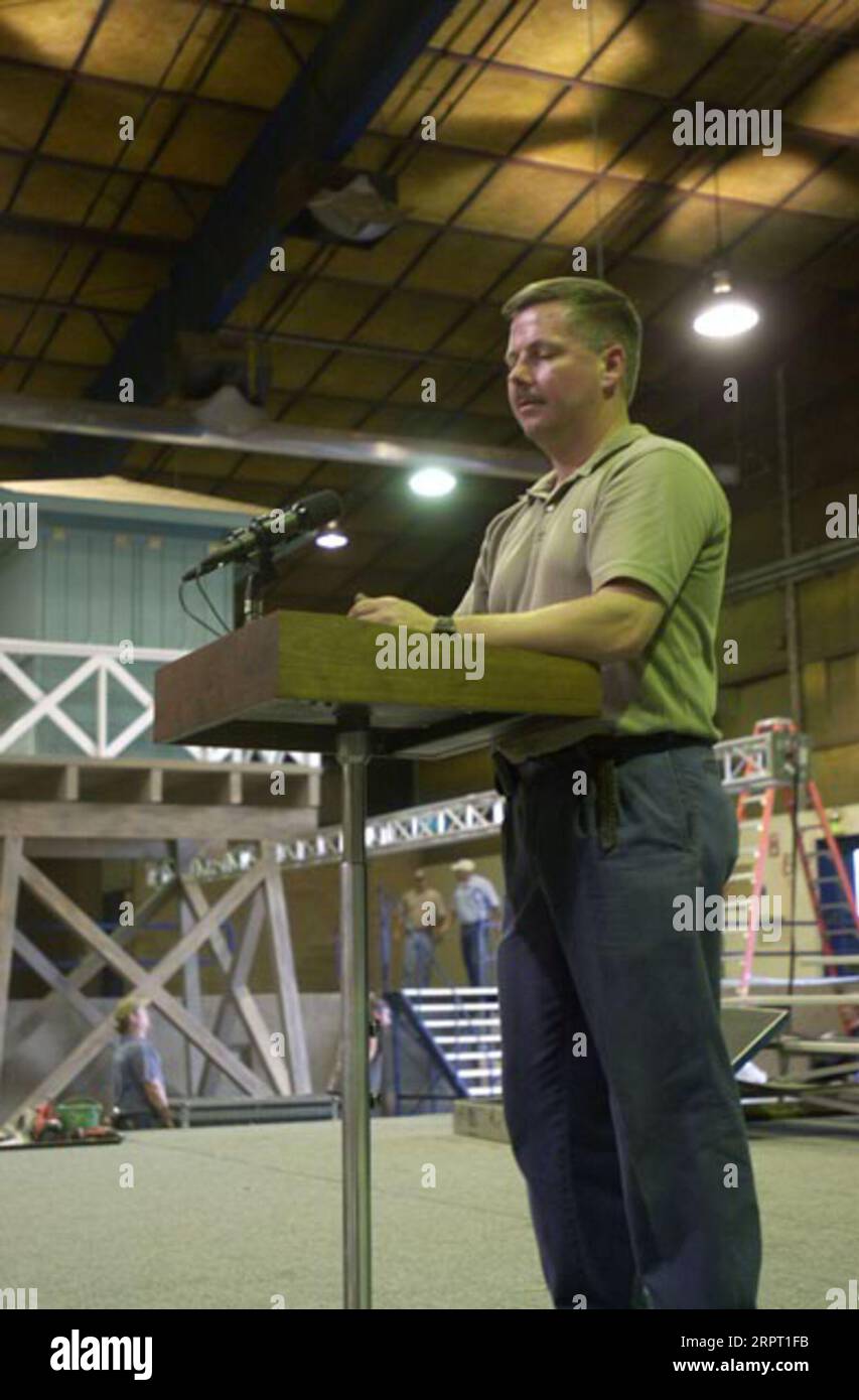 Preparations for appearance by President Bush at the Jackson