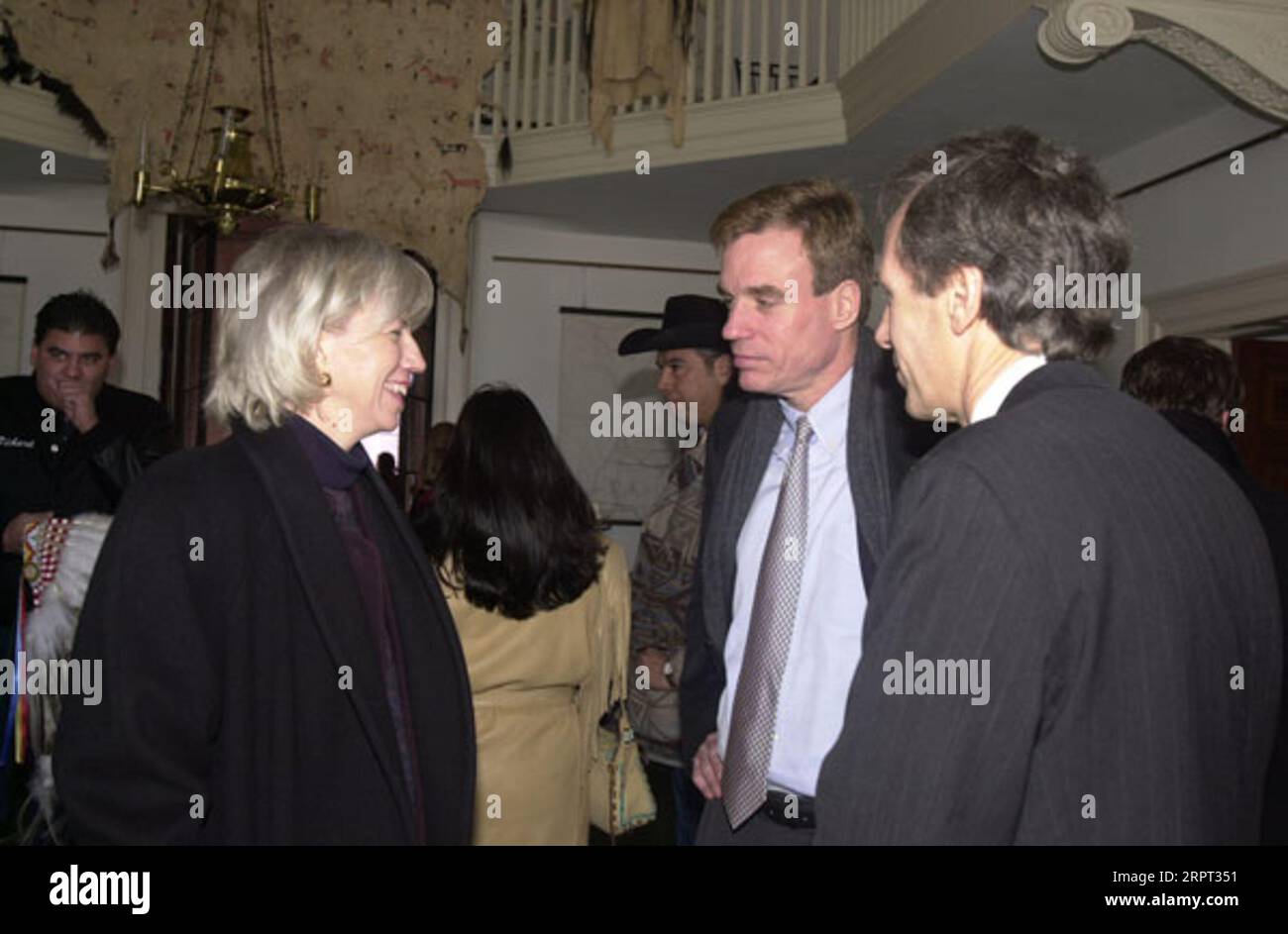 Secretary Gale Norton, left, and Virginia Governor Mark Warner, center