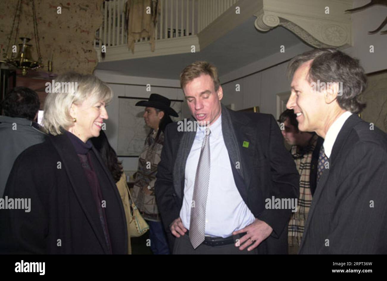 Secretary Gale Norton, left, and Virginia Governor Mark Warner, center