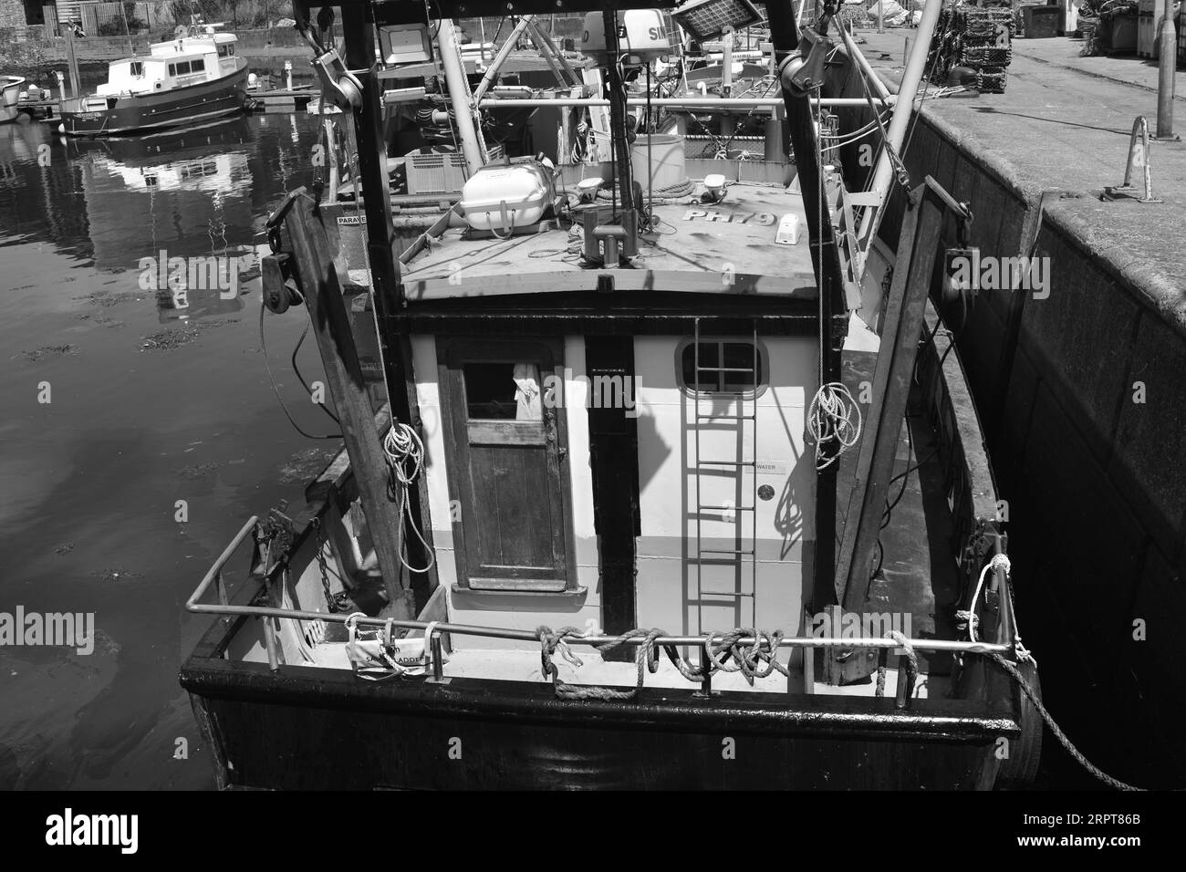 Image of commercial fishing trawlers and marine craft moored in the ...