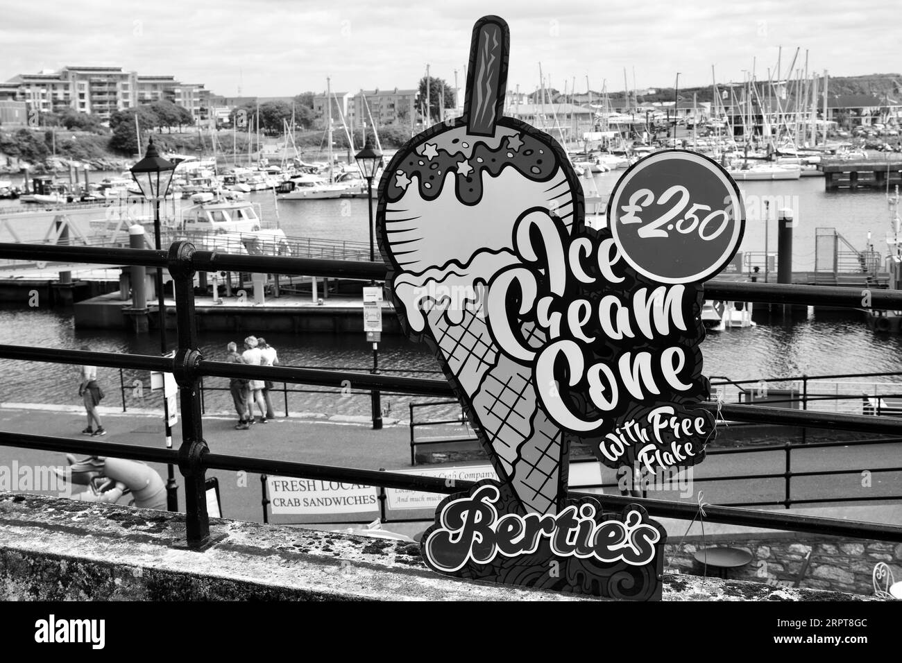 A sign advertising ice creams, a popular seaside treat outside a shop