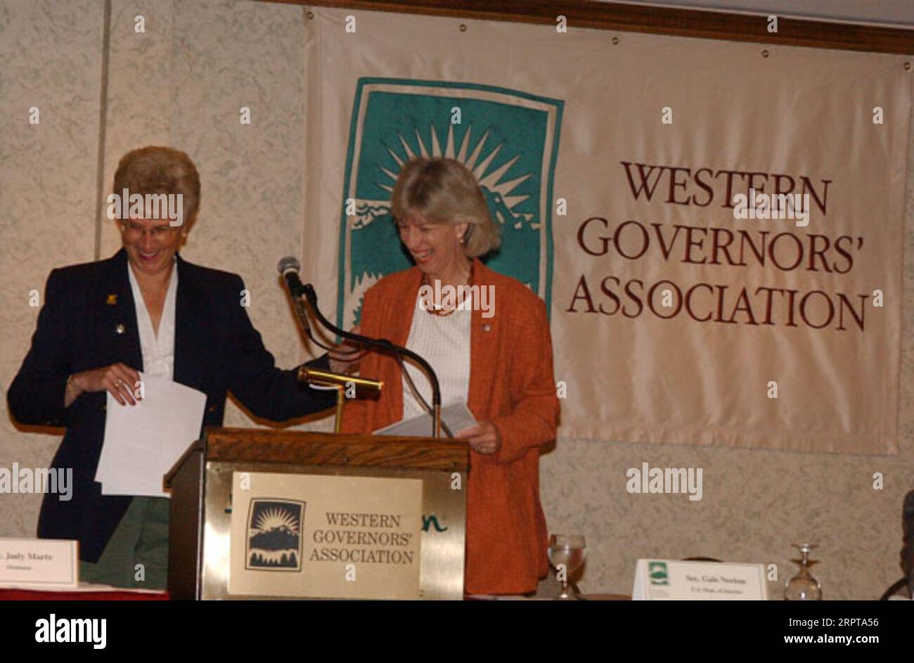 Montana Governor Judy Martz, left, with Secretary Gale Norton during ...