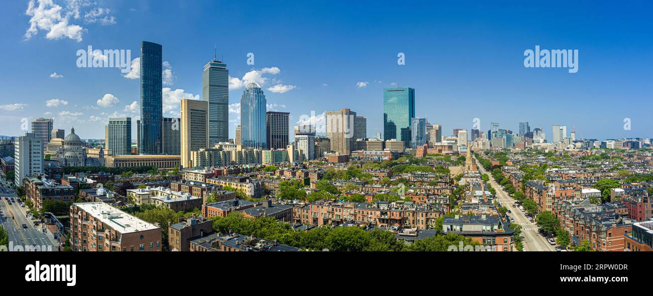 Aerial View, Boston Massachusetts USA Stock Photo