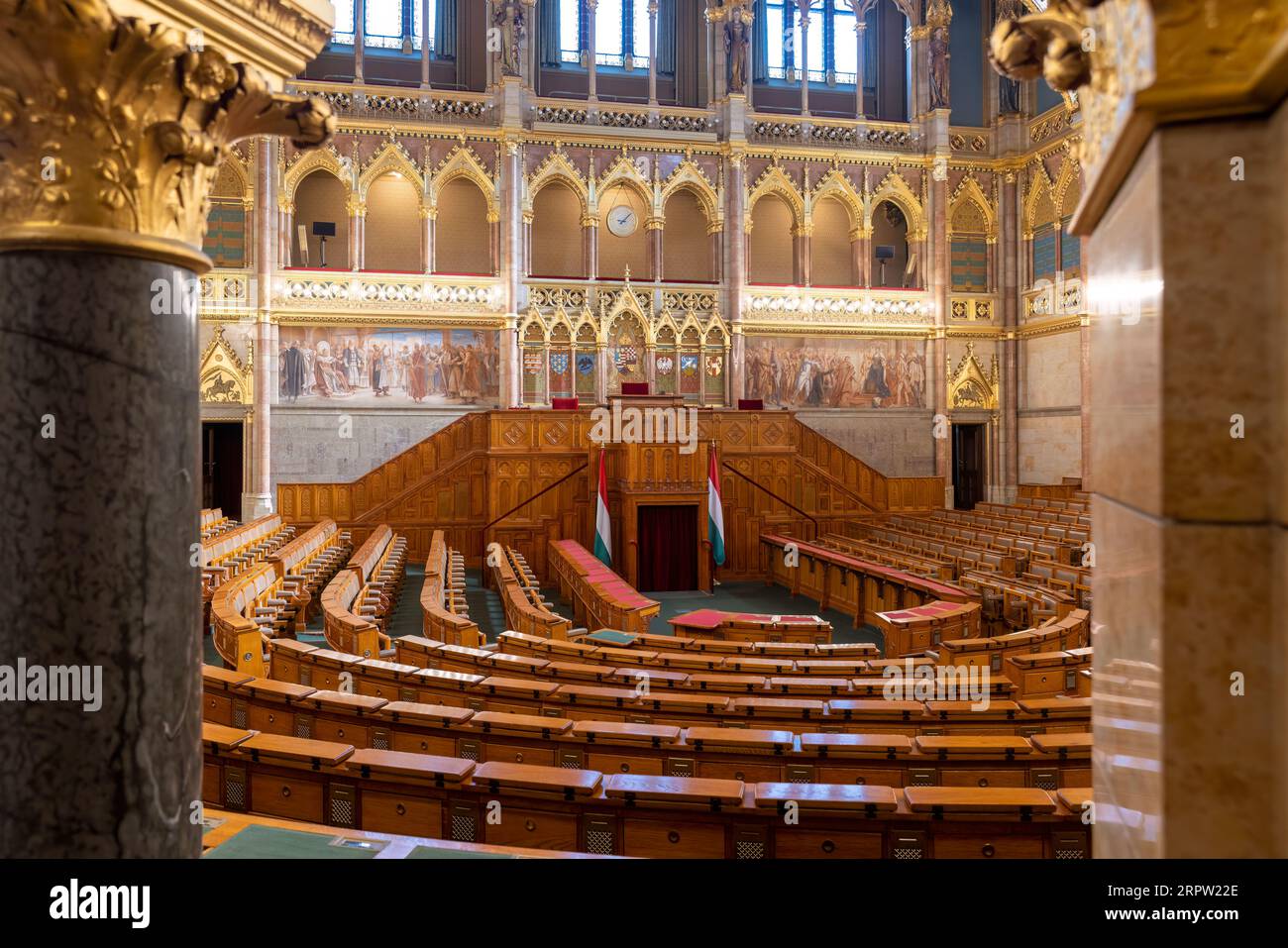 Budapest, interior of the parliament building Stock Photo