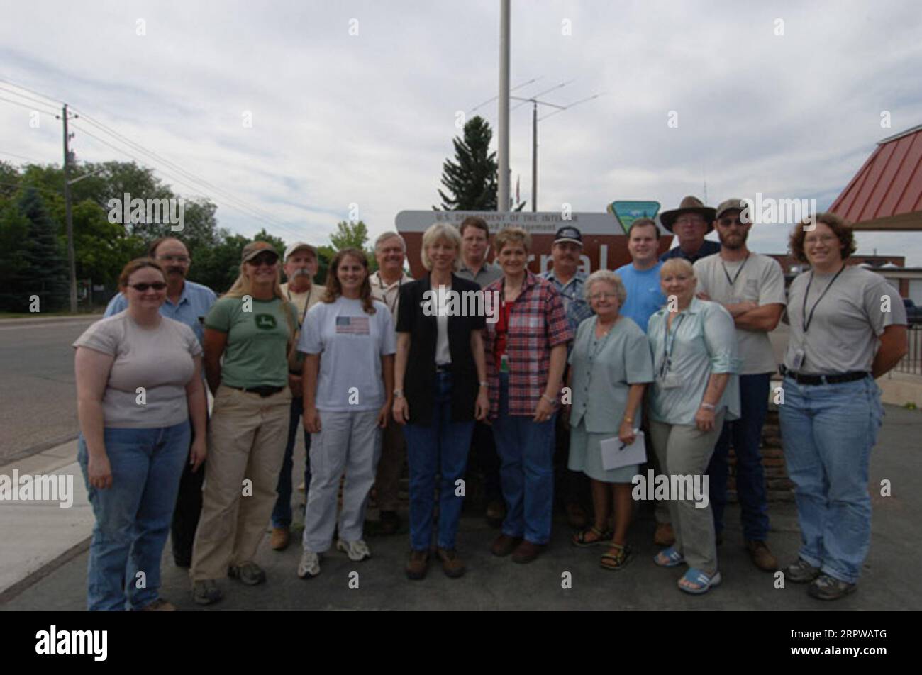 Secretary Gale Norton in the field, with staff of the Vernal, Utah