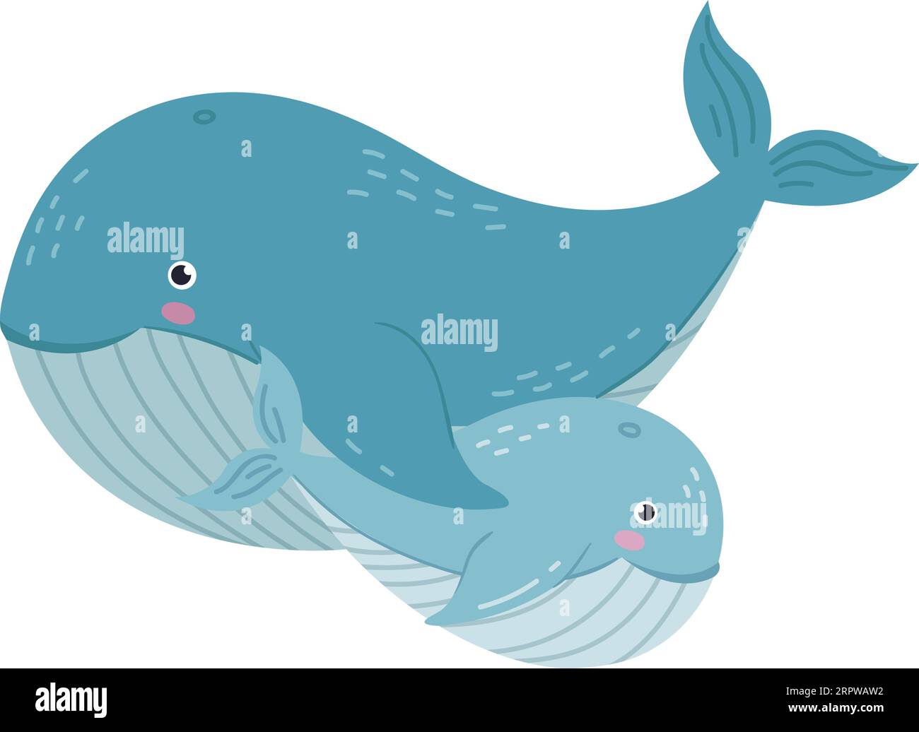 Cute whale mom with baby animal. Happy family Stock Vector Image & Art ...