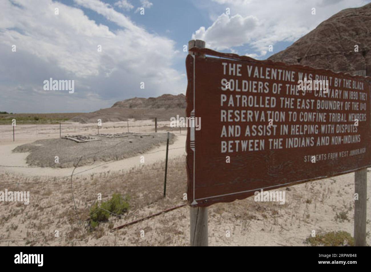 Visit of Secretary Gale Norton to northeastern Utah, including stop at 1890 historical marker left by black soldiers of the 9th Cavalry, based at Fort Duchesne, and involved in patrols, law enforcement, dispute intervention activities near the Uintah and Ouray Indian Reservation, Uinta Basin, Utah Stock Photo