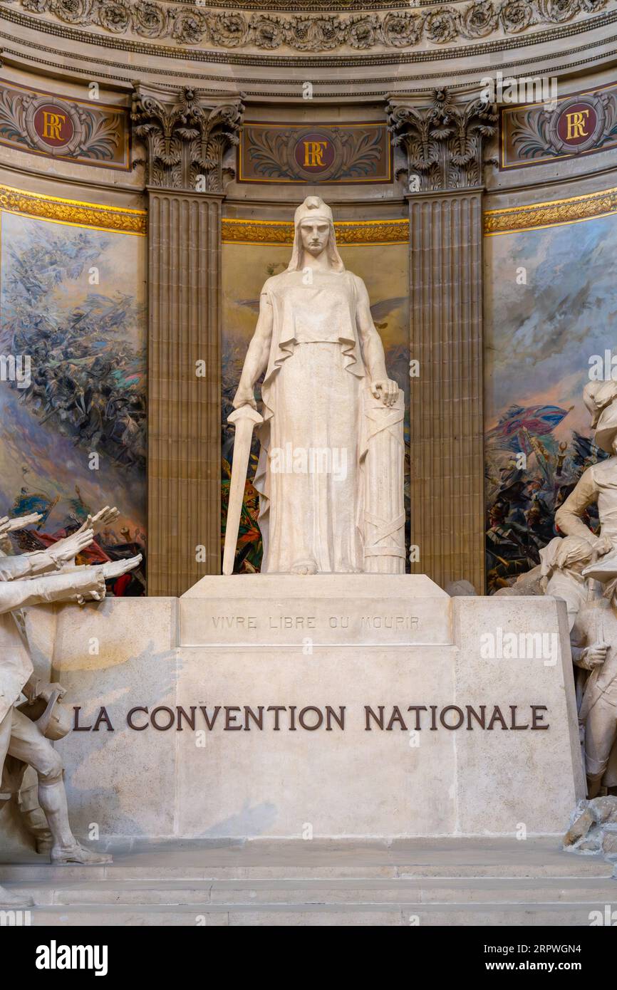 National Convention, French: La Convention Nationale, inside the Pantheon. Paris, France Stock Photo