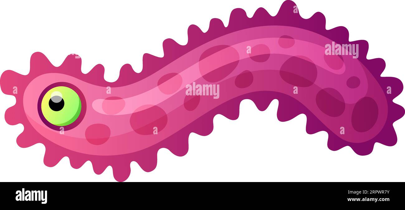 Funny amoeba cell. Cartoon microbiology mascot character Stock Vector