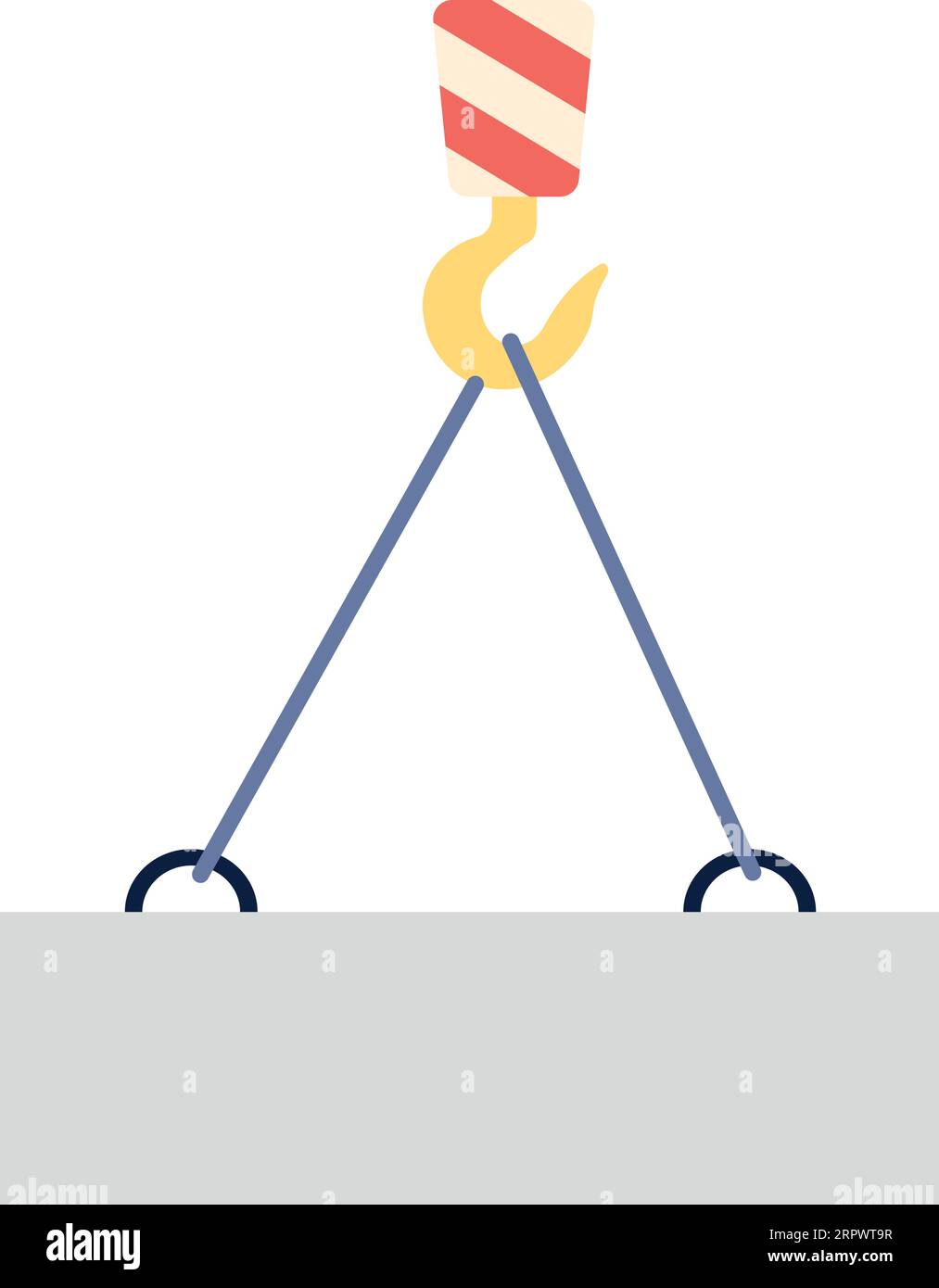 Construction crane hook lifting heavy concrete blocks Stock Vector