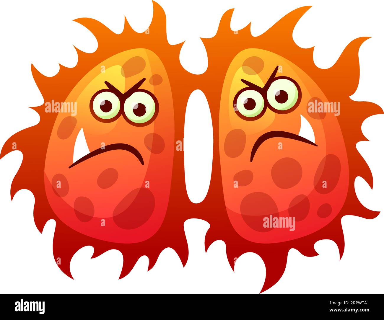 Evil bacteria characters. Comic angry face germs Stock Vector Image ...