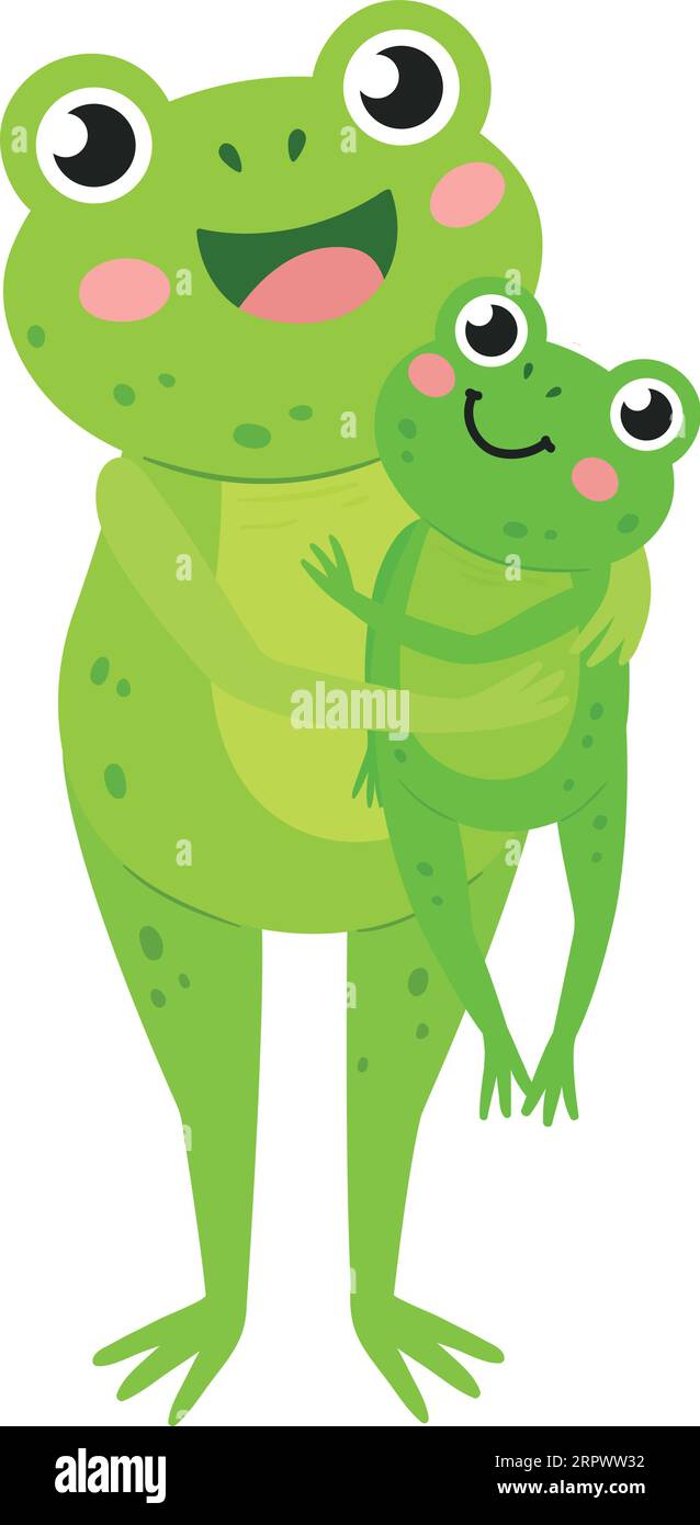 Mother frog with kid. Cute animal family characters Stock Vector Image & Art Alamy