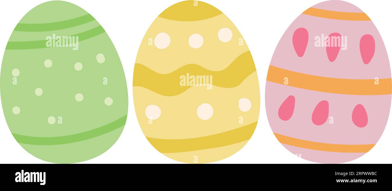 Patterned Easter eggs. Color spring holiday decoration Stock Vector