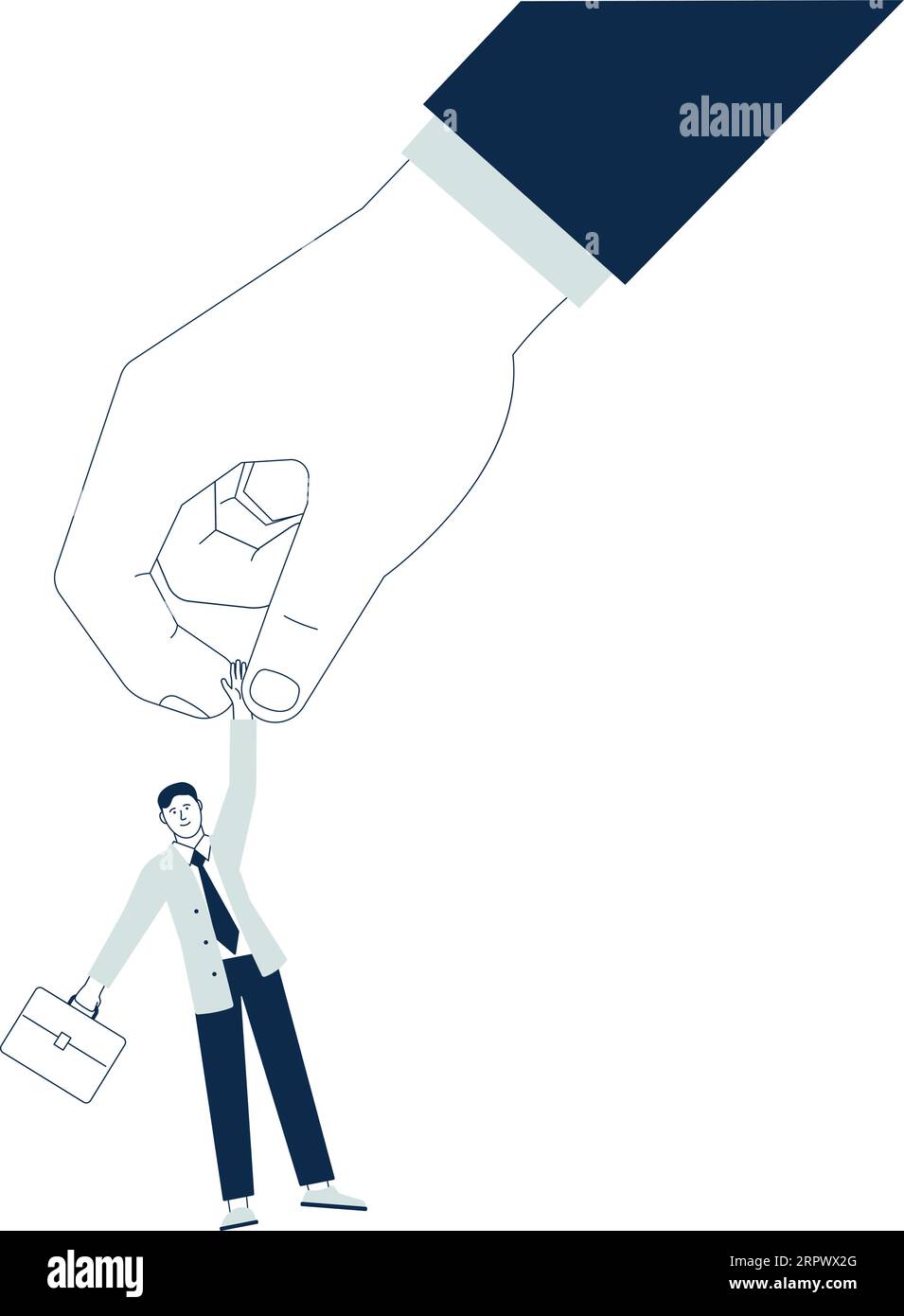 Big hand hold businessman. Business help concept Stock Vector Image ...