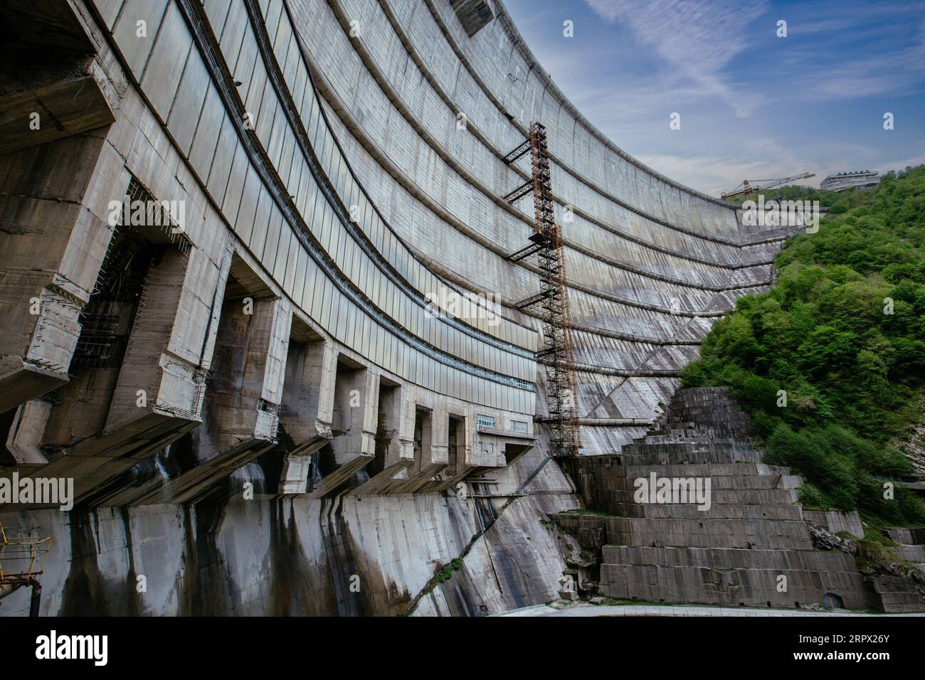 Dam of Enguri hydroelectric power plant in Stock Photo Alamy