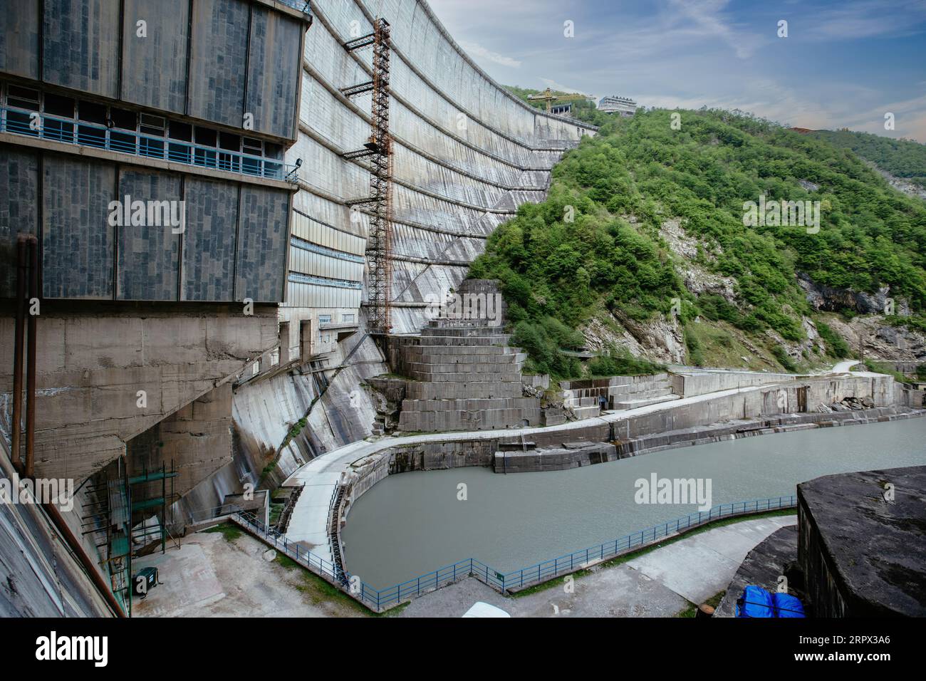 Dam of Enguri hydroelectric power plant in Stock Photo Alamy