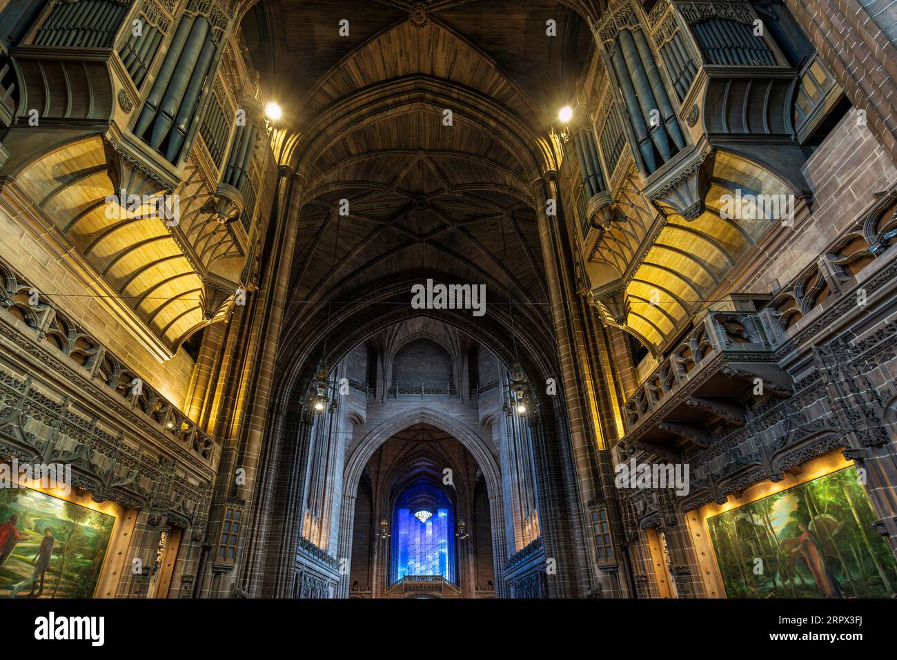 Interior of Liverpool Anglican Cathedral, a Grade 1 listed building on St James Mount , Merseyside, England, UK Stock Photo