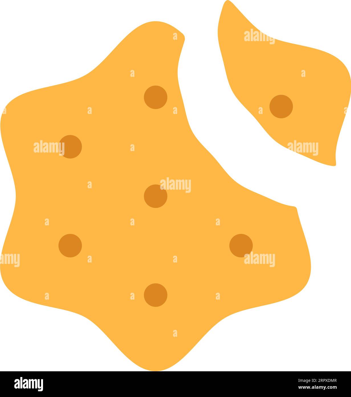 Crispy cheese cracker with missing bite Stock Vector