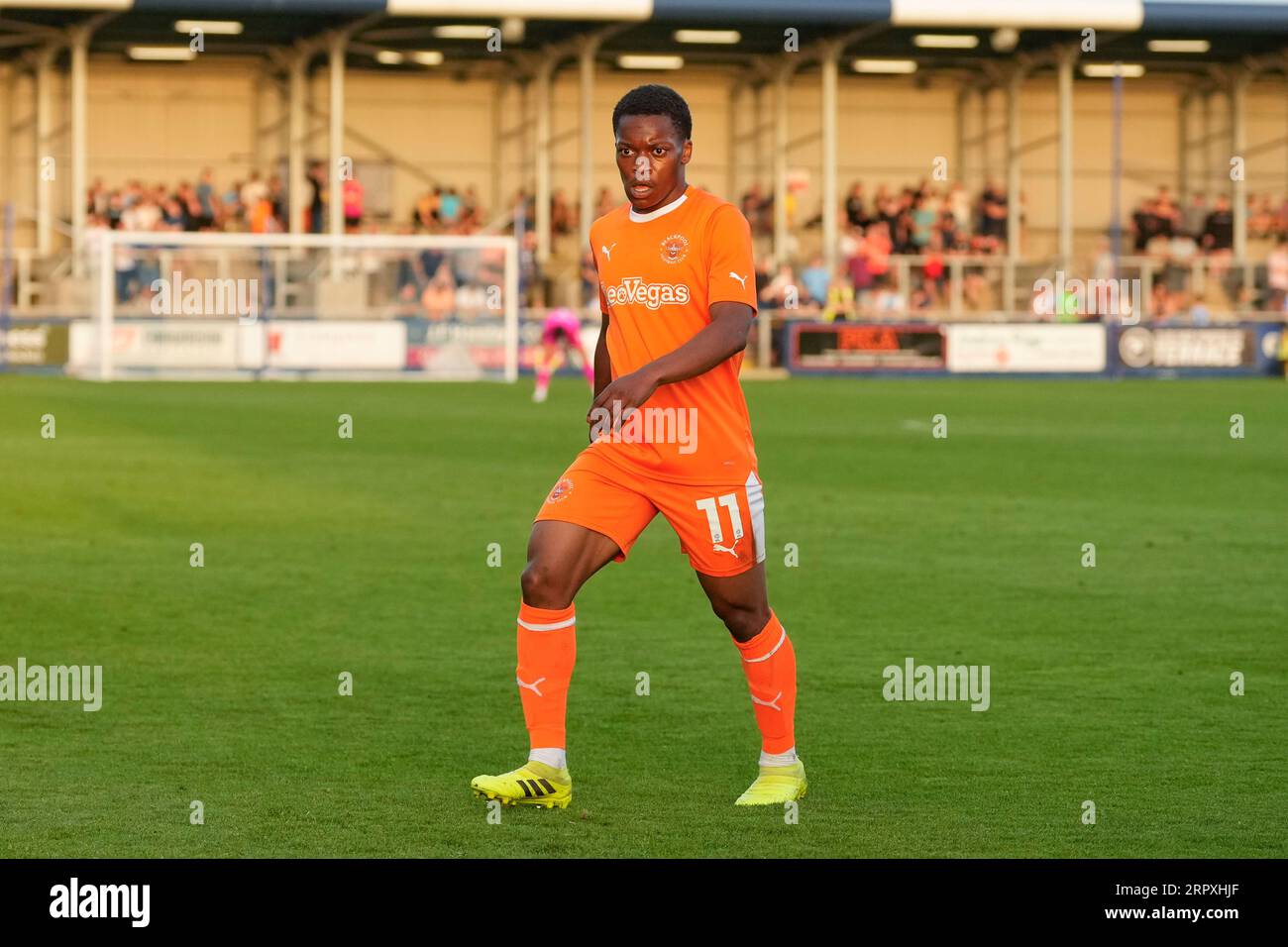Karamoko Dembele 11 of Blackpool during the EFL Trophy match Barrow vs