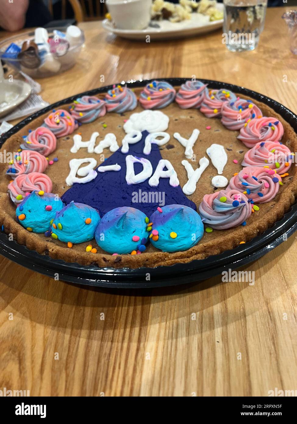 Chocolate Chip Birthday Cookie Stock Photo