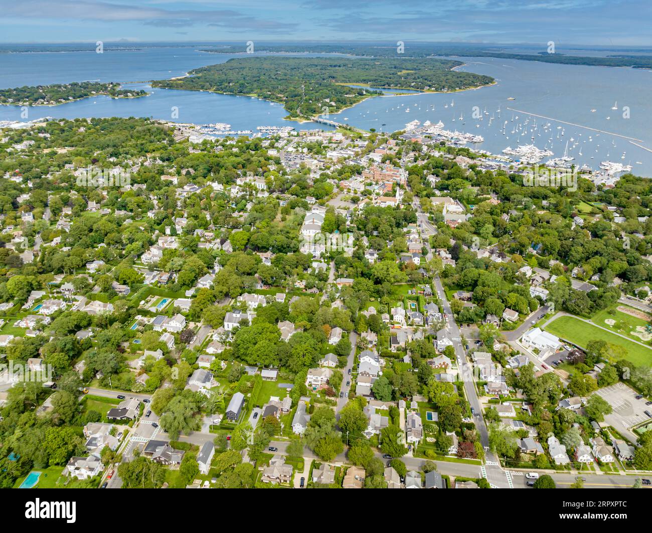 aerial view of sag Harbor, ny Stock Photo Alamy