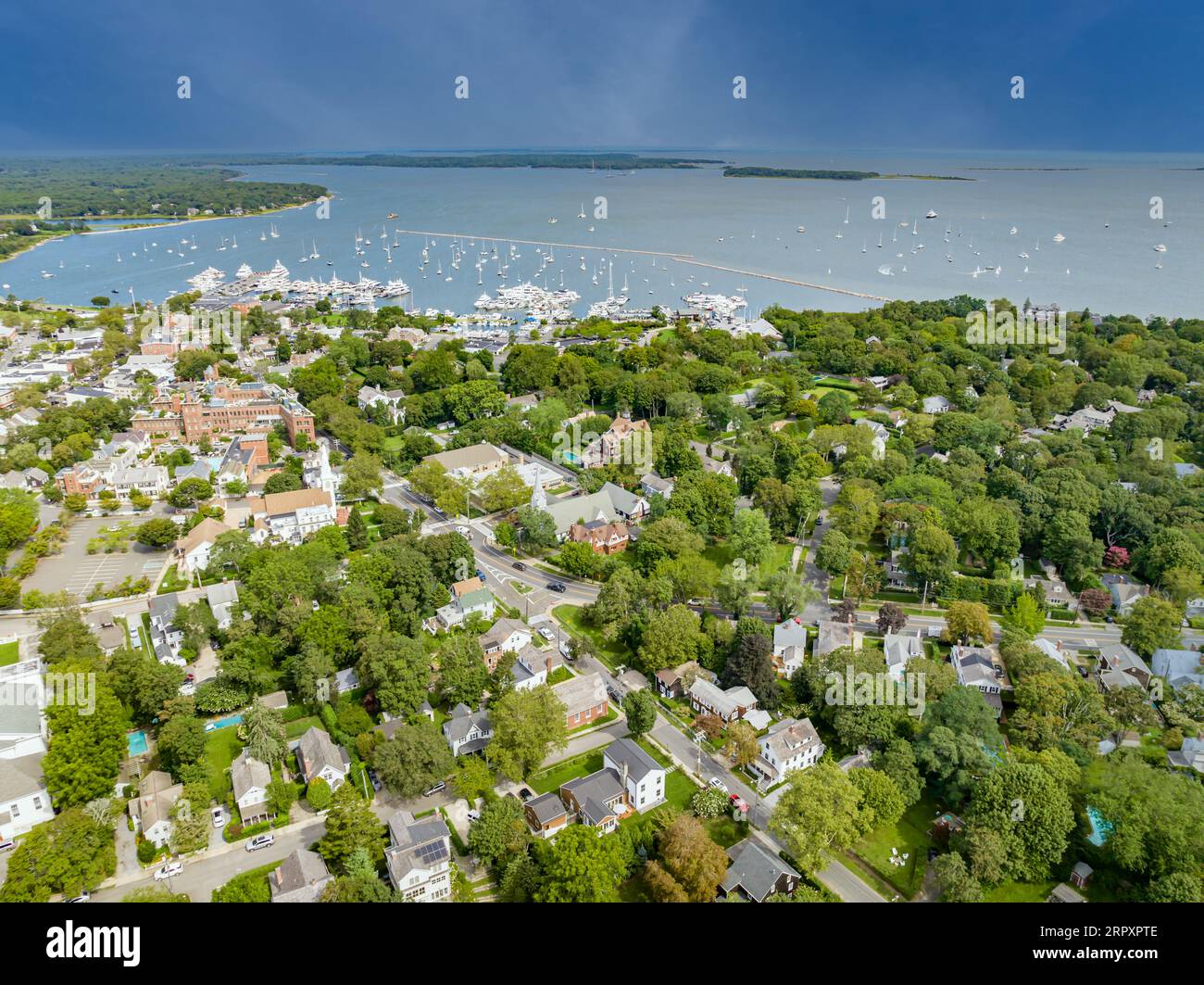 aerial view of sag Harbor, ny Stock Photo Alamy