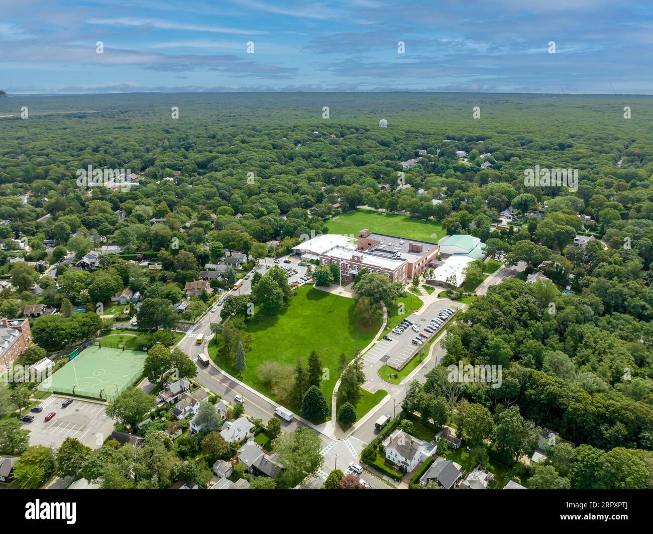 aerial view of Pierson high school and surrouding area Stock Photo