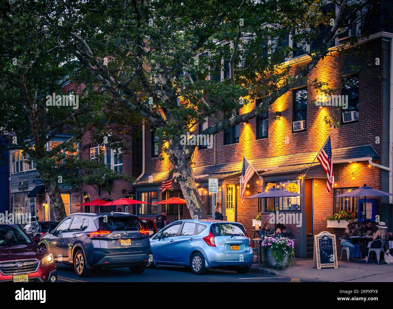 Piermont, NY US Aug 20, 2023 Summer landscape view of people