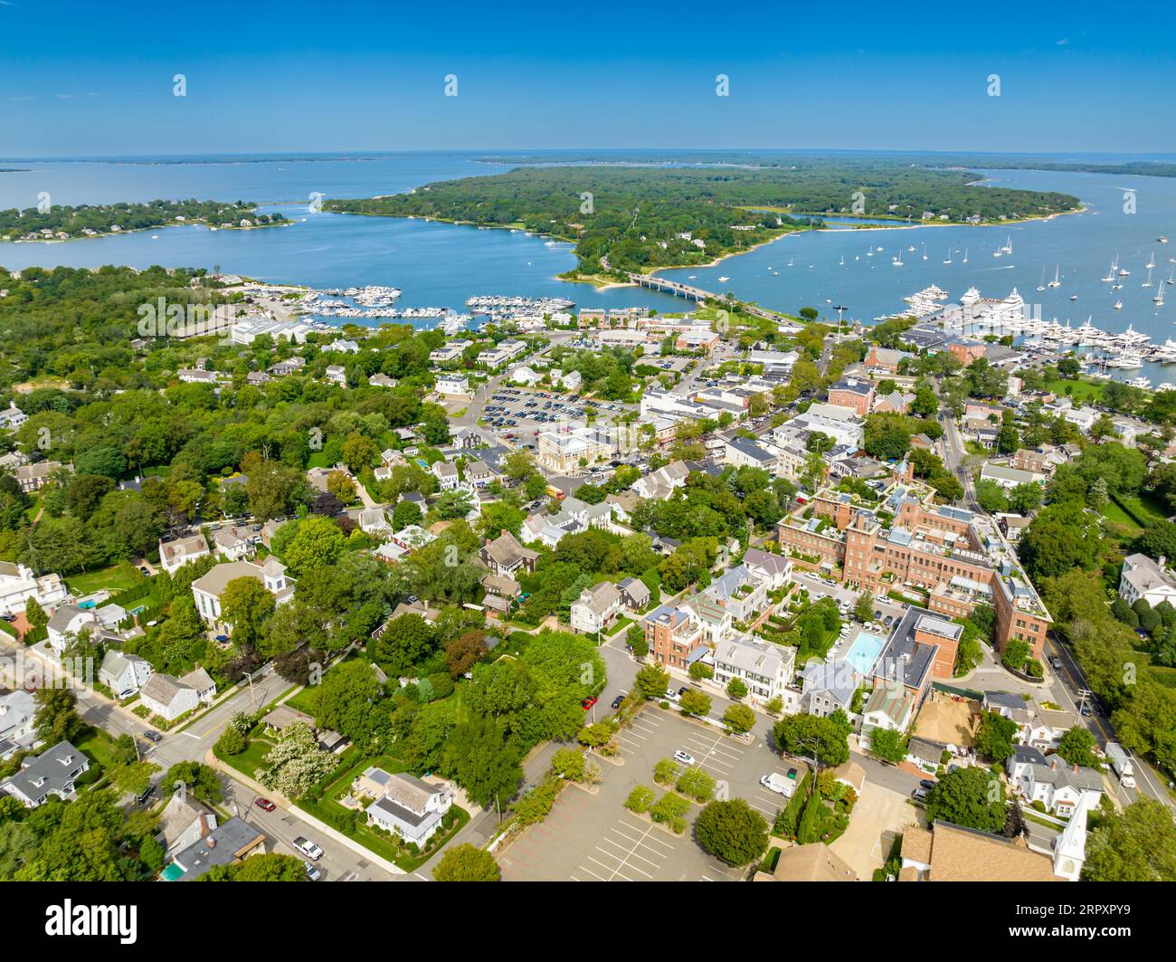 aerial view of sag Harbor, ny Stock Photo Alamy