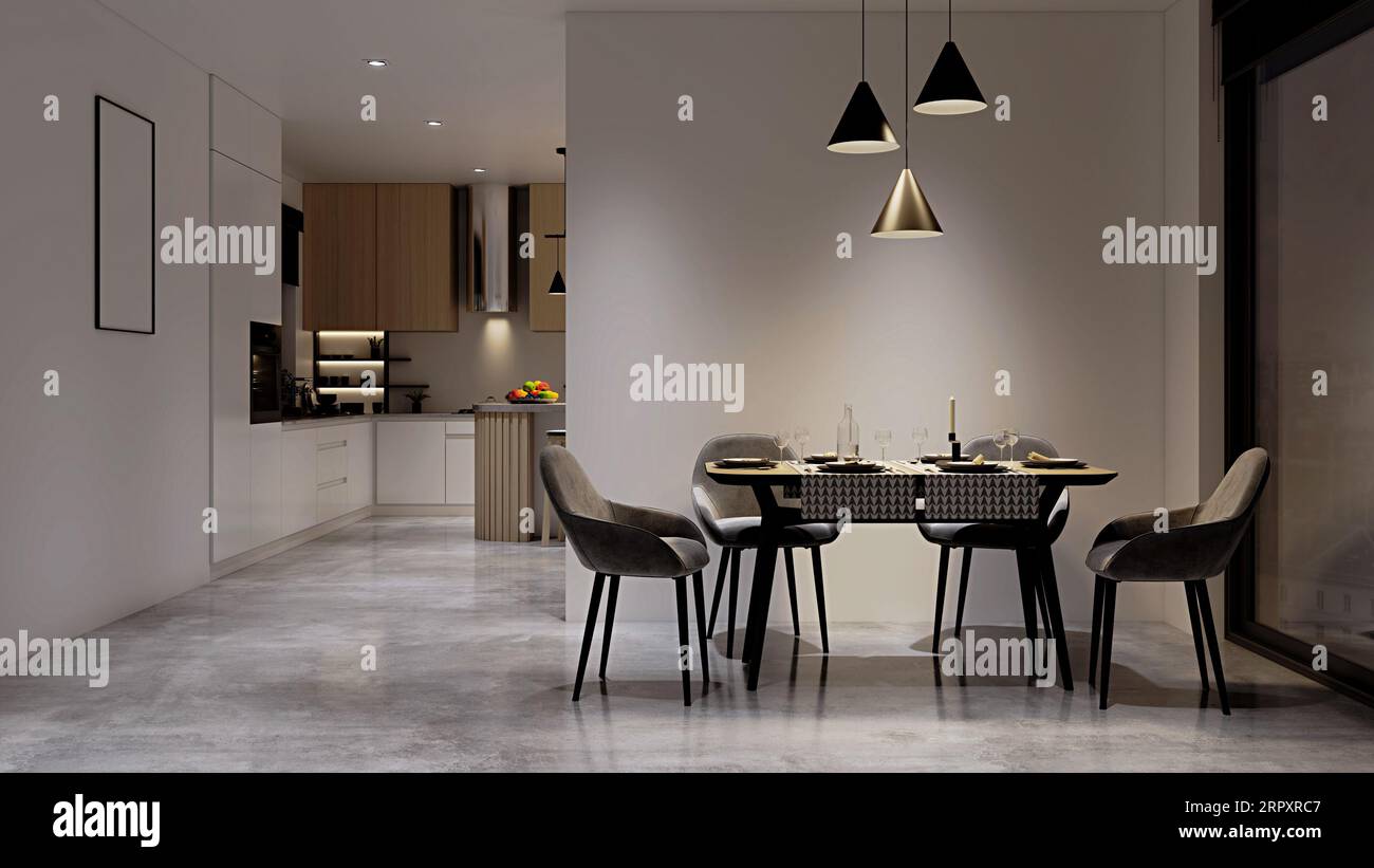 Modern kitchen interior design Stock Photo - Alamy