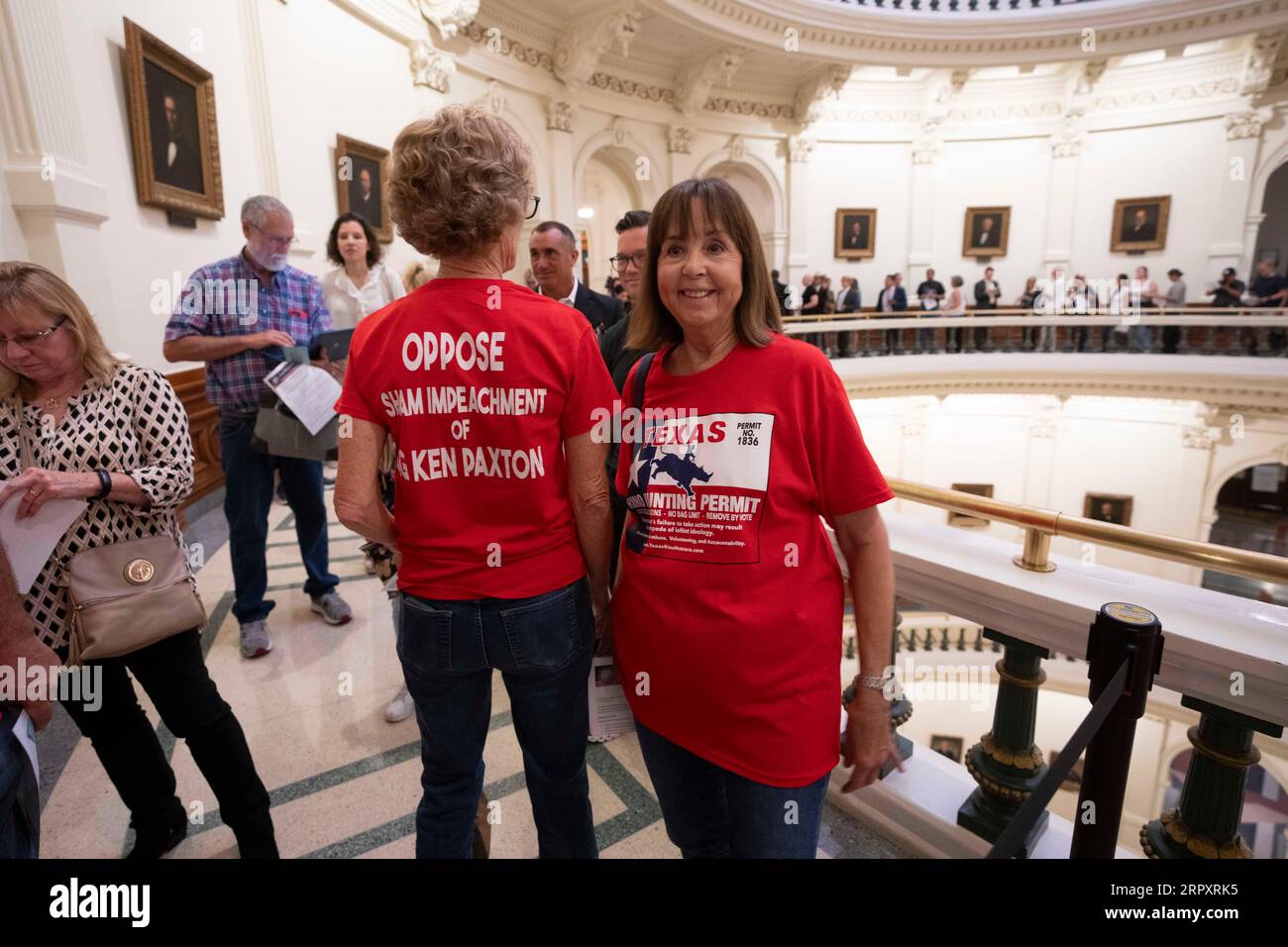 Supporters stand in the Capitol rotunda during the afternoon session on the first day of impeachment trial of the Texas Attorney General Ken Paxton for alleged ethic lapses and criminal violations during his three terms in office. Credit: Bob Daemmrich/Alamy Live News Stock Photo