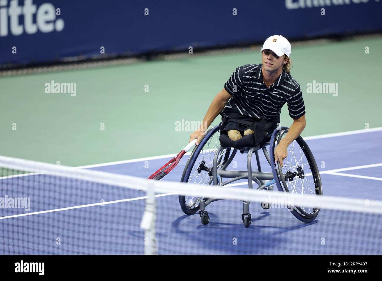 Conner Stroud during a wheelchair men's singles match at the 2023 US