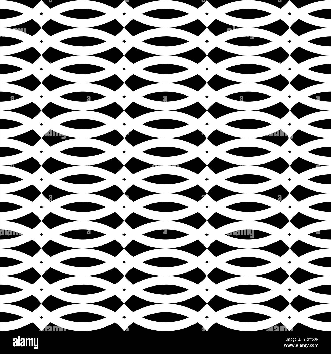 Seamless pattern with geometric motifs in black and white Stock Photo